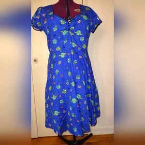UK 24 Lindy Bop atomic owl print dress